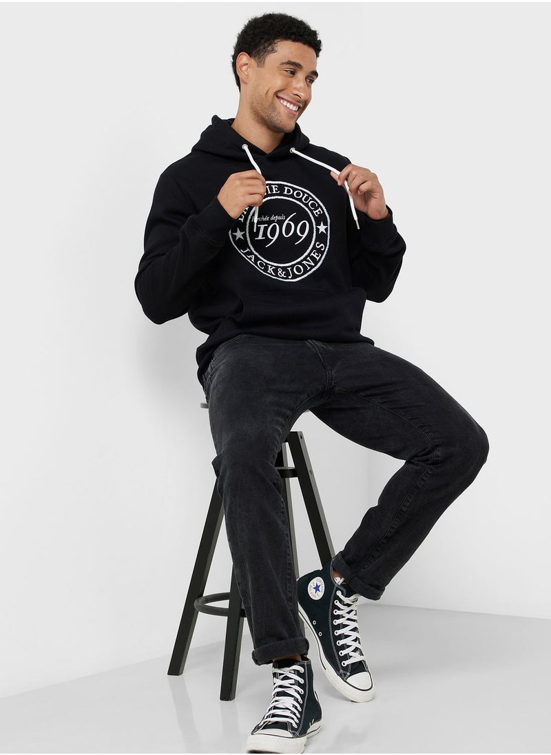 JACK & JONES - Text Print Hoodie - Image 1