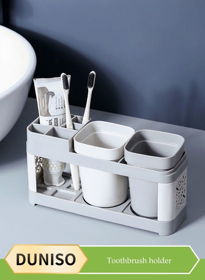DUNISO Bathroom Tumbler Cup Set, Reusable Unbreakable Toothbrush Cups, Easy to Clean Plastic Mouthwash Cups, Toothbrush Holder for Your Bathroom, 2PCS - Image 1