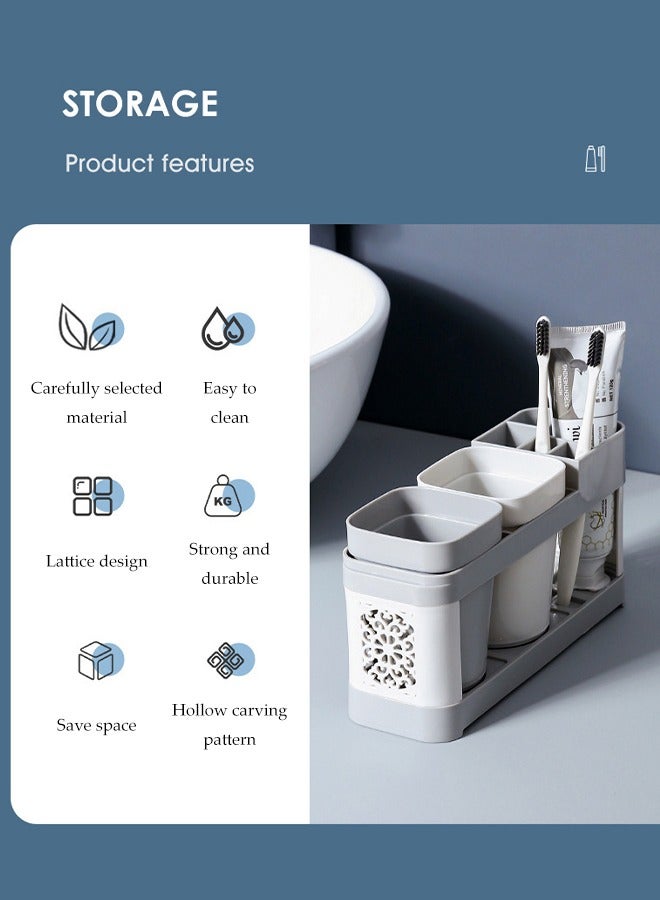 DUNISO Bathroom Tumbler Cup Set, Reusable Unbreakable Toothbrush Cups, Easy to Clean Plastic Mouthwash Cups, Toothbrush Holder for Your Bathroom, 2PCS - Image 2