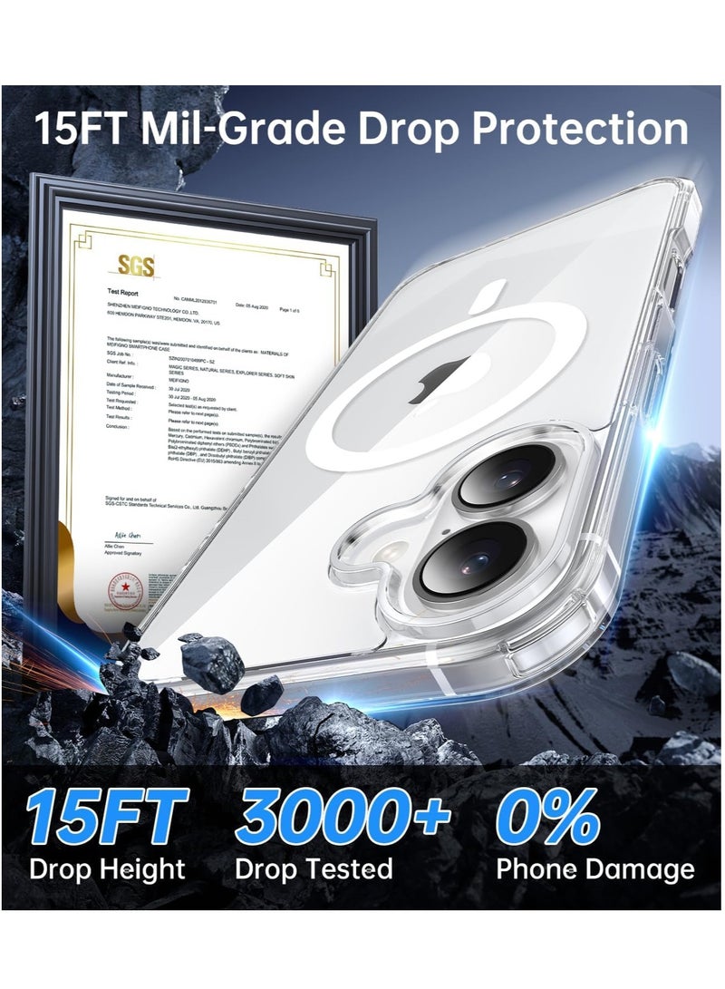 ELTRAZONE Magnetic Case Compatible with iPhone 16 – Anti-Yellowing Clear Case with [MagSafe Compatibility], Includes 2-Pack Screen and Camera Protectors - Image 5