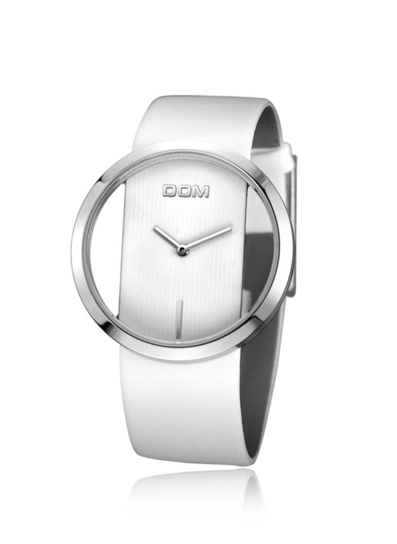 DOM - Luxury Women's Watch with Unique Hollow Design and Genuine Leather Strap - Image 1