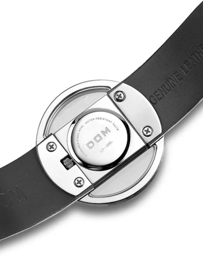 DOM - Luxury Women's Watch with Unique Hollow Design and Genuine Leather Strap - Image 1