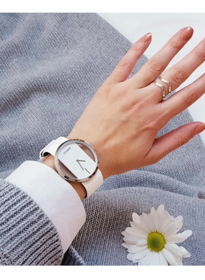 DOM - Luxury Women's Watch with Unique Hollow Design and Genuine Leather Strap - Image 1