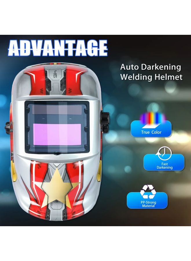 خوذة لحام ذات تعتيم تلقائي 1 قطعة مع 5 عدادات حساسية قابلة للتعديل للحام MIG و TIG - Image 3