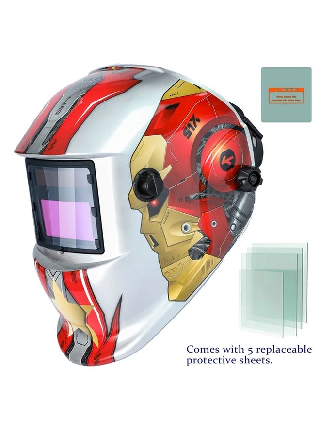خوذة لحام ذات تعتيم تلقائي 1 قطعة مع 5 عدادات حساسية قابلة للتعديل للحام MIG و TIG - Image 1