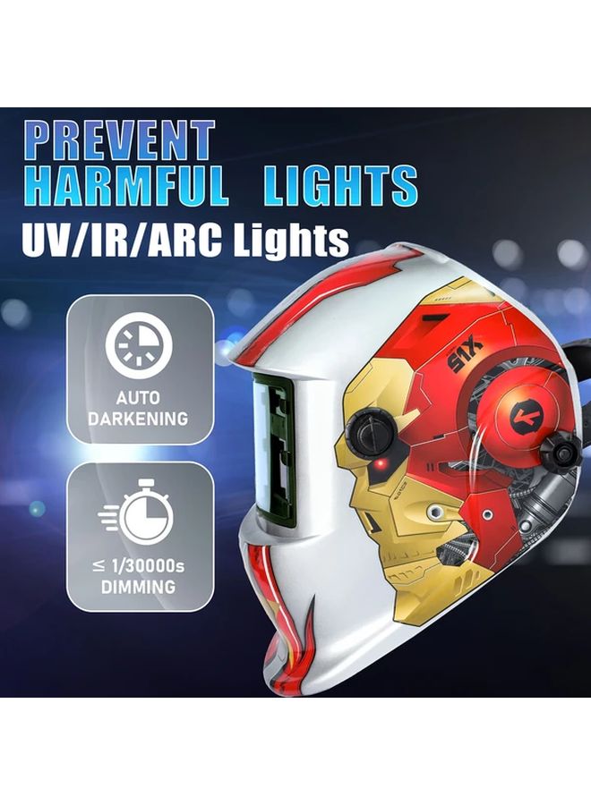 خوذة لحام ذات تعتيم تلقائي 1 قطعة مع 5 عدادات حساسية قابلة للتعديل للحام MIG و TIG - Image 2