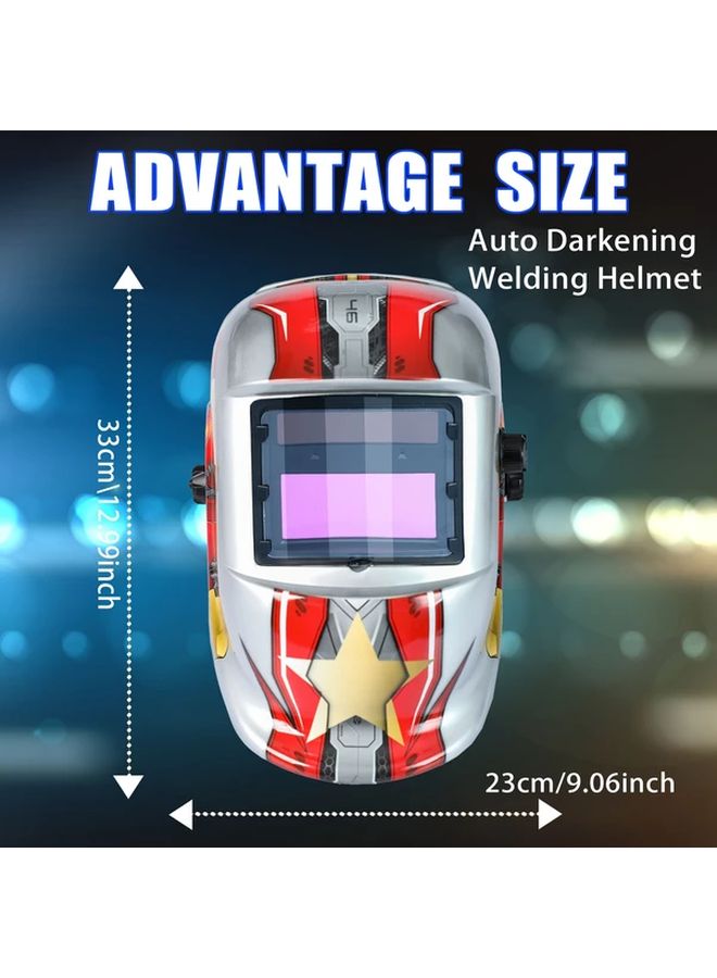 خوذة لحام ذات تعتيم تلقائي 1 قطعة مع 5 عدادات حساسية قابلة للتعديل للحام MIG و TIG - Image 4