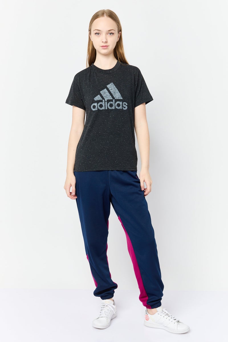 Adidas Women Sportswear Fit Short Sleeve Outdoor T-Shirt, Black  - Image 4