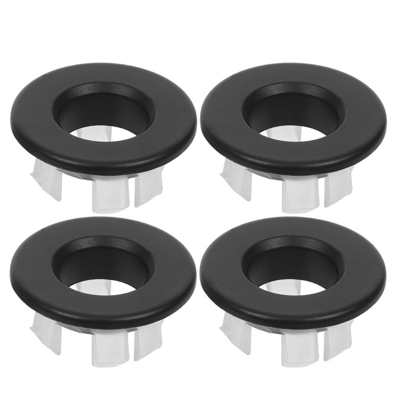 4pcs Bathroom Sink Overflow Trim - Black Trim For Basin Overflow Decorative Insert Wash Basin Drain - Easy To Install For 22-24mm Hole Diameter - Image 1