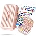 Goffing Travel Pill Organizer Box with Medicine Labels 2Pack 7 Compartments Portable Pill Case Daily Medication Organizer Storage Pill Container for Pocket PharmacyPink SL 2Pack - Image 1
