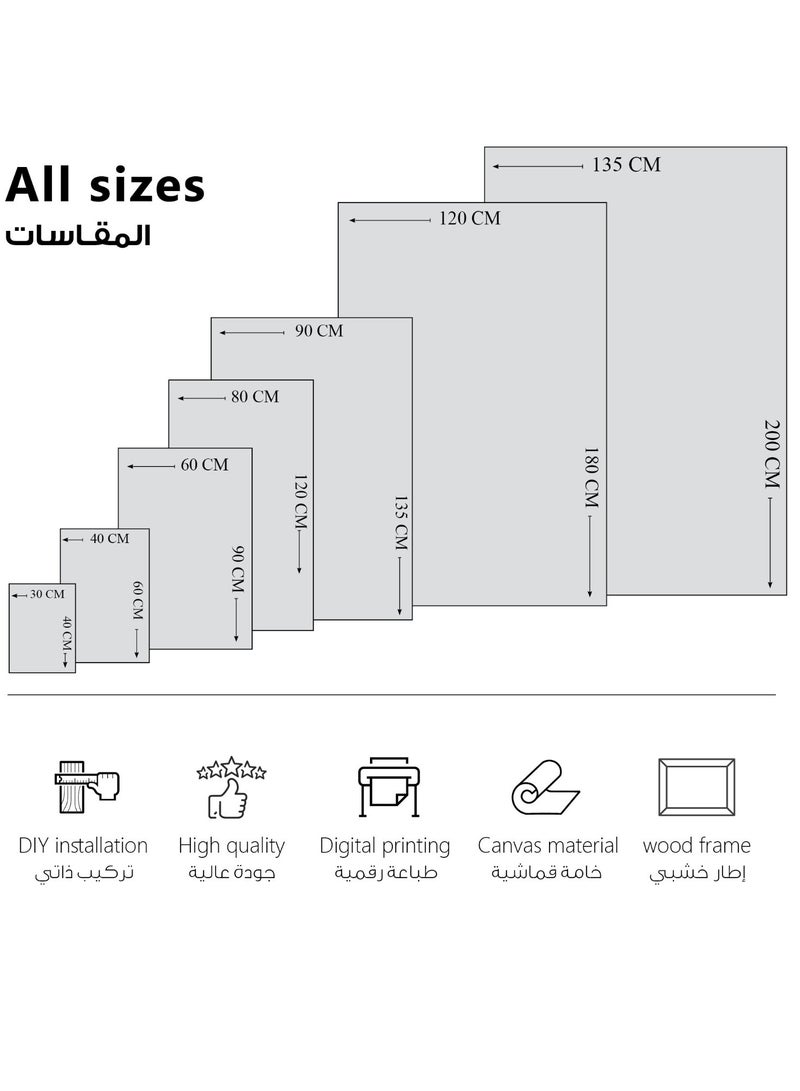 مودكلاس لوحة جدارية كانفس بإطار خشبي تصميم ورود - Image 3