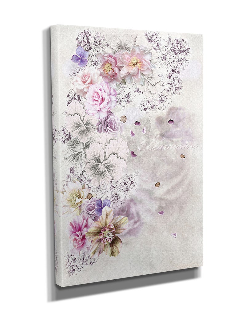 مودكلاس لوحة جدارية كانفس بإطار خشبي تصميم ورود - Image 2