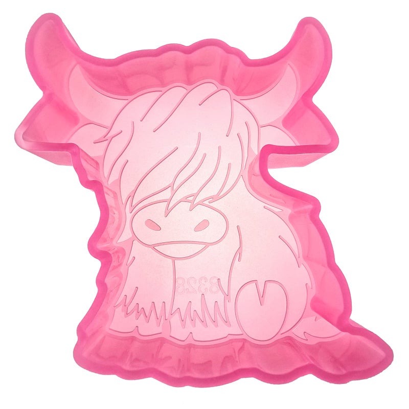 MUBYOK (300 Design Optional) MUBYOK M230 Highland Cow sitting Silicone Freshie Mold for Baking Aroma Beads Car Freshie Supplies - Image 1
