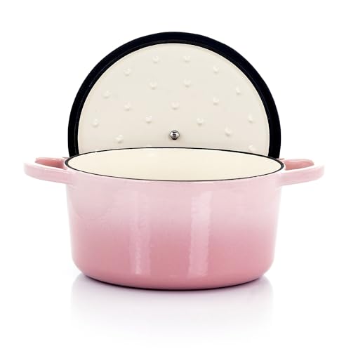 Crock-Pot Artisan Round Enameled Cast Iron Dutch Oven, 3-Quart, Blush Pink - Image 3
