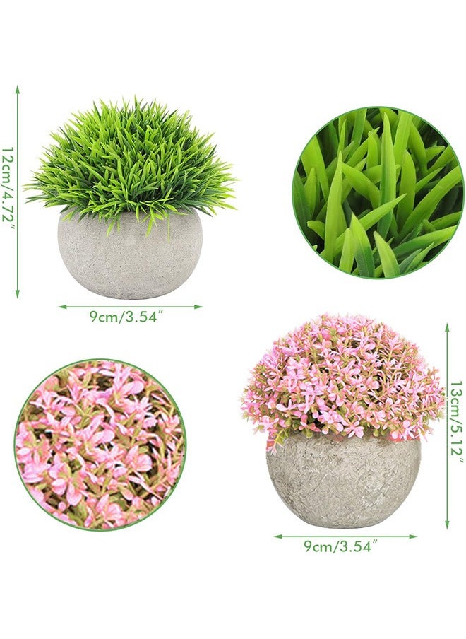 GMORO Mini Artificial Plants Set,2 Pcs Small Fake Plants for Office Kitchen Bathroom Bedroom Mantle Shelf Living Room,Faux Plants in Pots Modern Farmhouse Plants Home Decor  - Image 4