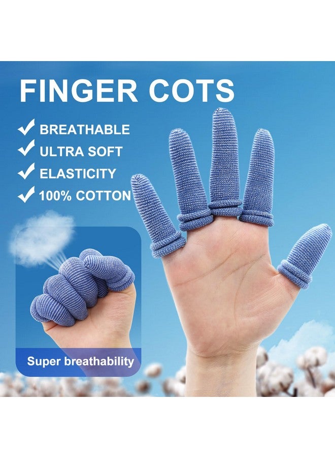 Dimora Finger Cots, Pack of 60 (Medium Size) Finger Protectors, Breathable Bandages for Wound Care, Stretchy Sleeves for Gardening, Fitness and Cargo Handling, Blue - Image 2