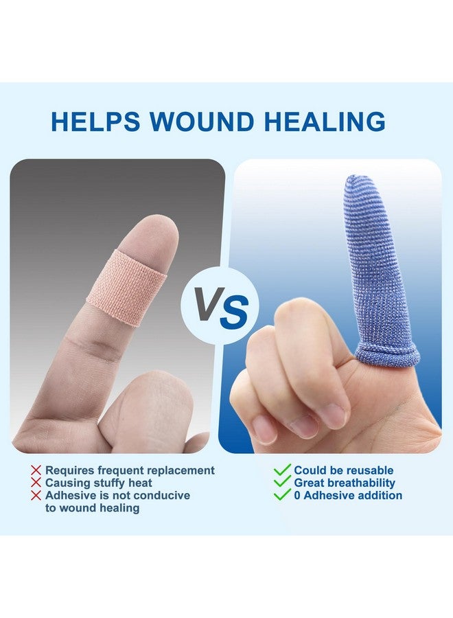 Dimora Finger Cots, Pack of 60 (Medium Size) Finger Protectors, Breathable Bandages for Wound Care, Stretchy Sleeves for Gardening, Fitness and Cargo Handling, Blue - Image 3