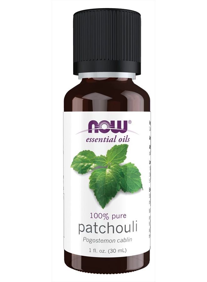 now Essential Oils, Patchouli Oil, Earthy Aromatherapy Scent, Steam Distilled, 100% Pure, Vegan, Child Resistant Cap, 1-Ounce - Image 1