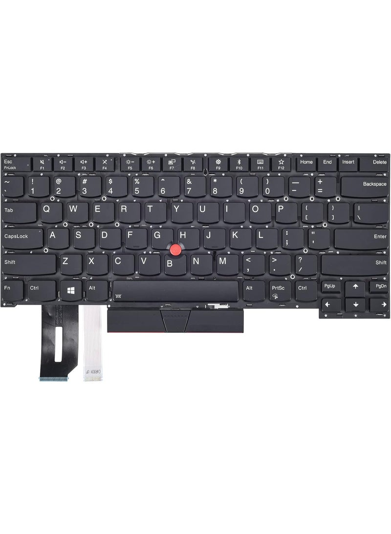 Terabyte لوحة مفاتيح بديلة لجهاز ThinkPad T480S T490 T495 E480 E490 E495 L380 L390 L480 L490 مع إضاءة خلفية بتخطيط أمريكي - Image 1