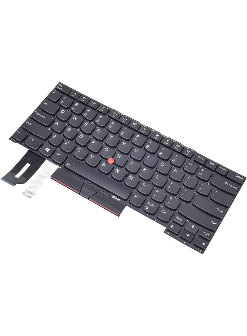 Terabyte لوحة مفاتيح بديلة لجهاز ThinkPad T480S T490 T495 E480 E490 E495 L380 L390 L480 L490 مع إضاءة خلفية بتخطيط أمريكي - Image 2