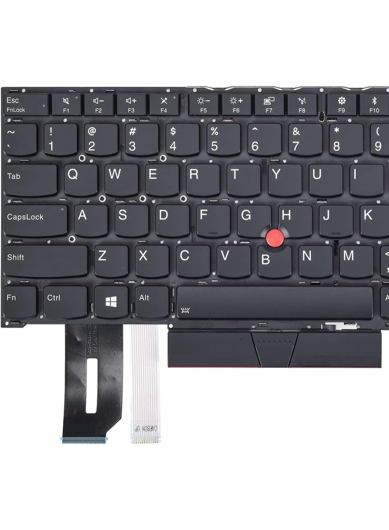 Terabyte لوحة مفاتيح بديلة لجهاز ThinkPad T480S T490 T495 E480 E490 E495 L380 L390 L480 L490 مع إضاءة خلفية بتخطيط أمريكي - Image 3