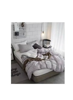 BAIG 4pcs Soft & Breathable Cotton Single Comforter for All Seasons Duvet inserted bedding set 