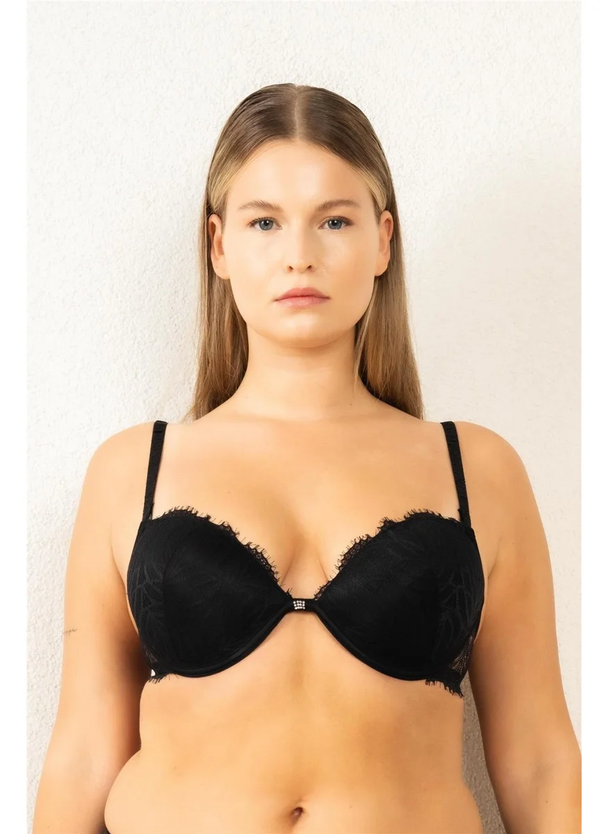 Magic Form 3769 Women's Lace Support Bra-Black