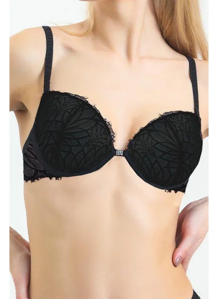 Magic Form 3769 Women's Lace Support Bra-Black
