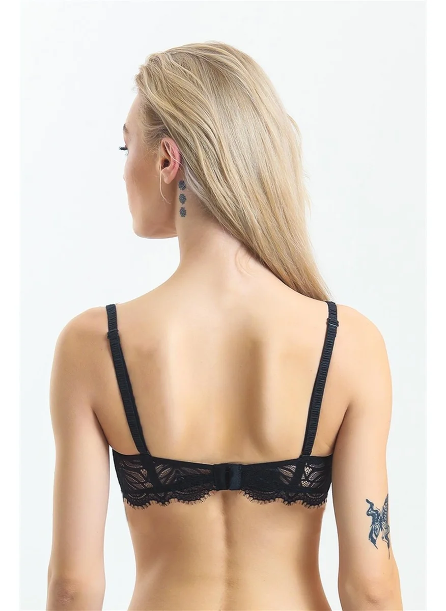 Magic Form 3769 Women's Lace Support Bra-Black