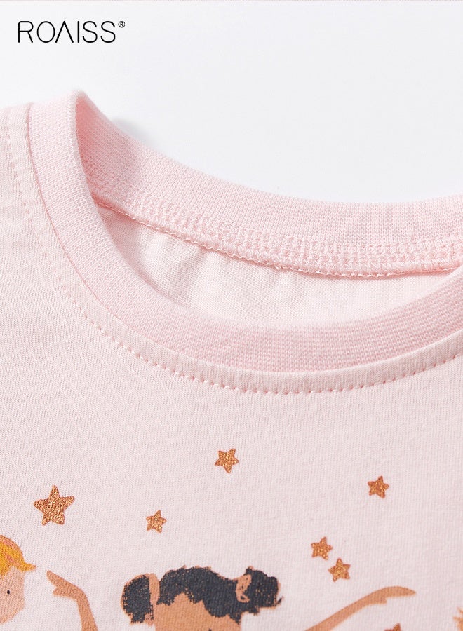 roaiss Girl's Summer Dress with Adorable Patterns and Tulle Hem, Cotton Ruffled Short Sleeve Dress, Casual Stylish Sundress for Little Girls, Suitable for Daily Wear or Any Occasion - Image 5