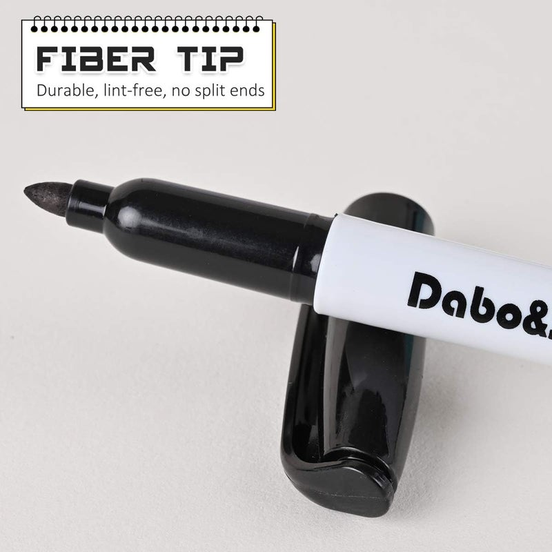 Dabo&Shobo 60 Pack Black Permanent Markers, Fine Point, Assorted Colors, Works on Plastic,Wood,Stone,Metal and Glass for Doodling, Coloring - Image 5