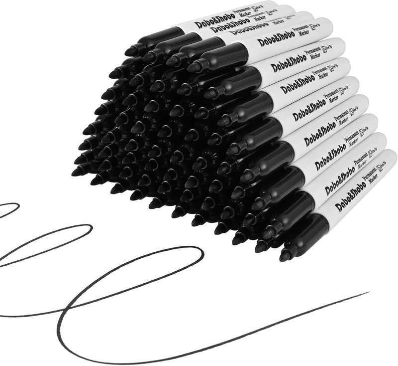 Dabo&Shobo 60 Pack Black Permanent Markers, Fine Point, Assorted Colors, Works on Plastic,Wood,Stone,Metal and Glass for Doodling, Coloring - Image 1