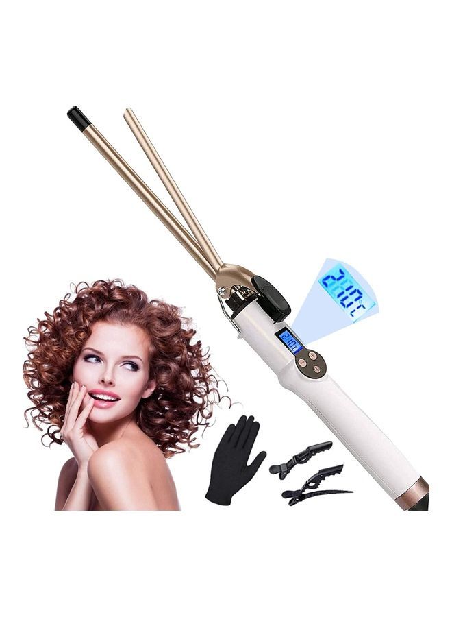 NIBEMINENT Ceramic Curling Wand White/Gold - Image 1