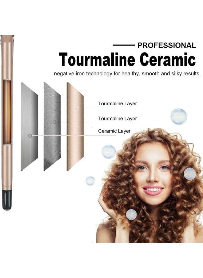 NIBEMINENT Ceramic Curling Wand White/Gold - Image 4