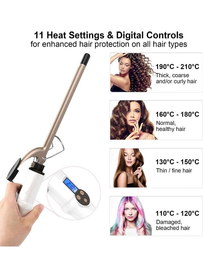 NIBEMINENT Ceramic Curling Wand White/Gold - Image 3