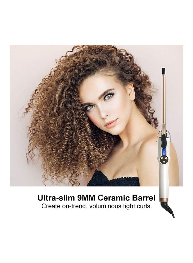NIBEMINENT Ceramic Curling Wand White/Gold - Image 2