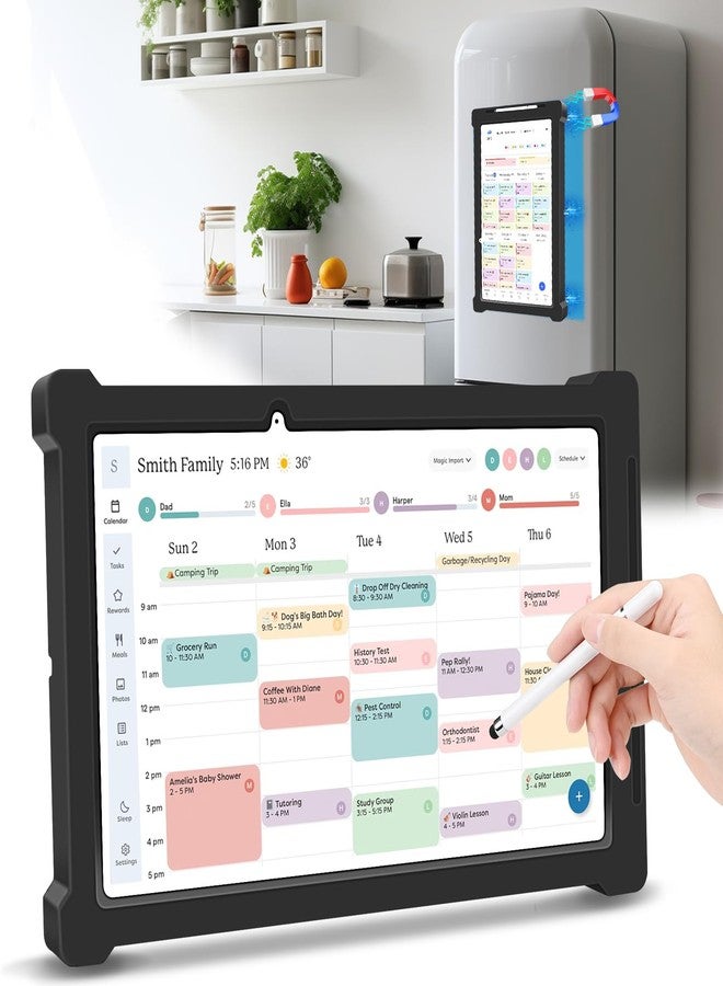 Winceed Magnetic Silicone Case for Skylight Calendar 15-inch [Shockproof Protection] Use on the Refrigerator, Including A Stylus Pen (Black) - Image 1