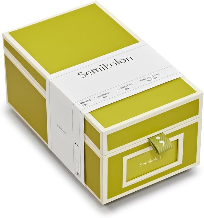 Semikolon - Business Card Box with Alphabetical Tabs, Matcha - Image 1