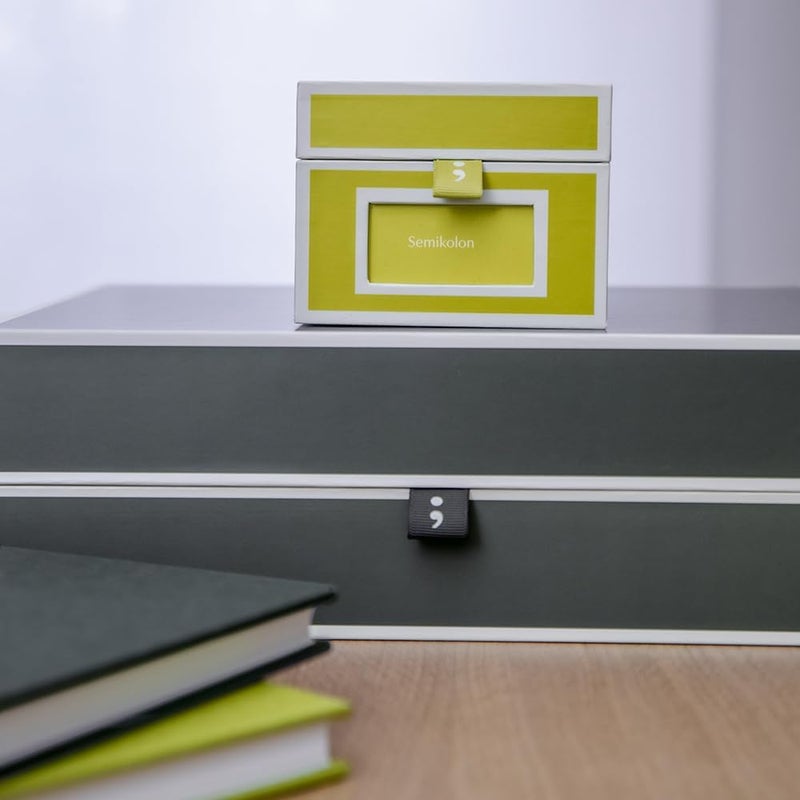 Semikolon - Business Card Box with Alphabetical Tabs, Matcha - Image 4