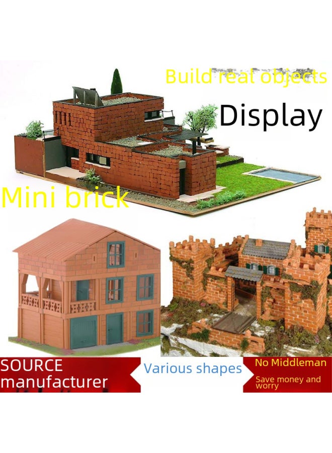 Miniature Building Blocks Model For Children's Diy Construction Toy Real Brick Tile Small House Architecture Handmade Toy-Color:No.17 ]