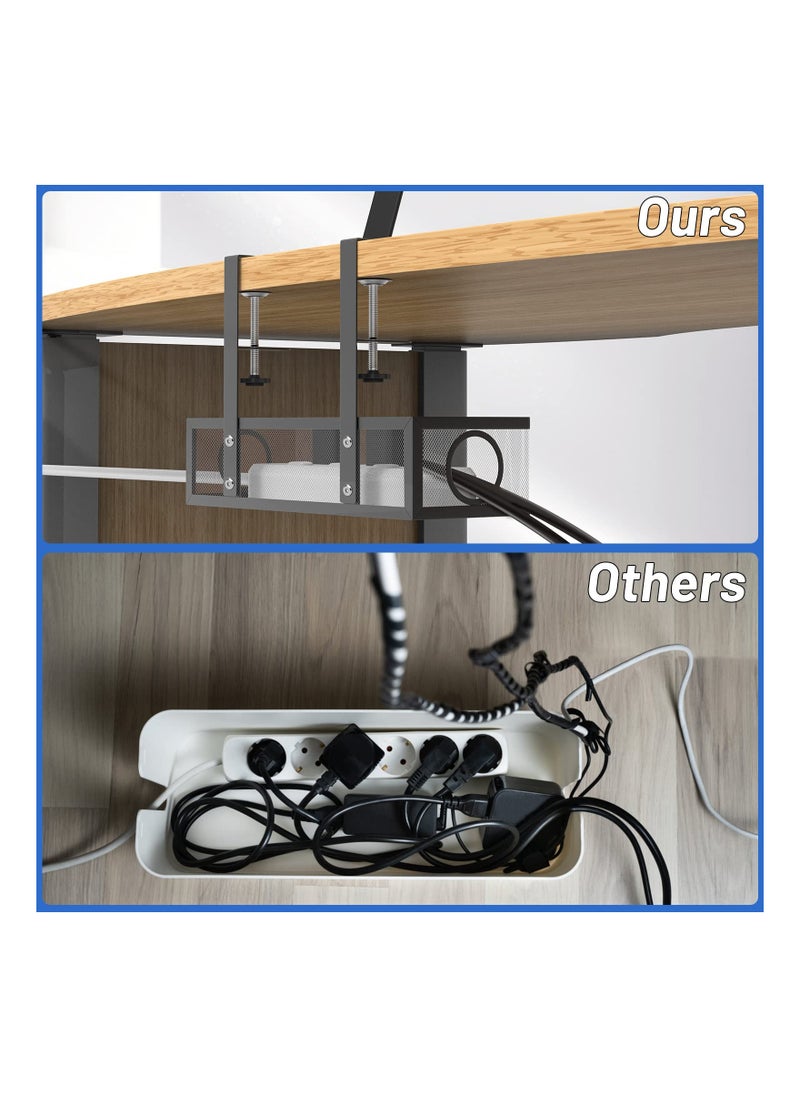 SYOSI - Table Wire Management Tray, Under Desk Cable Management Upgraded Cord Organizer Under Desk Tray Cable Management Tray Table Wire Management Cord Organizer Tray for Office and Home - Image 1