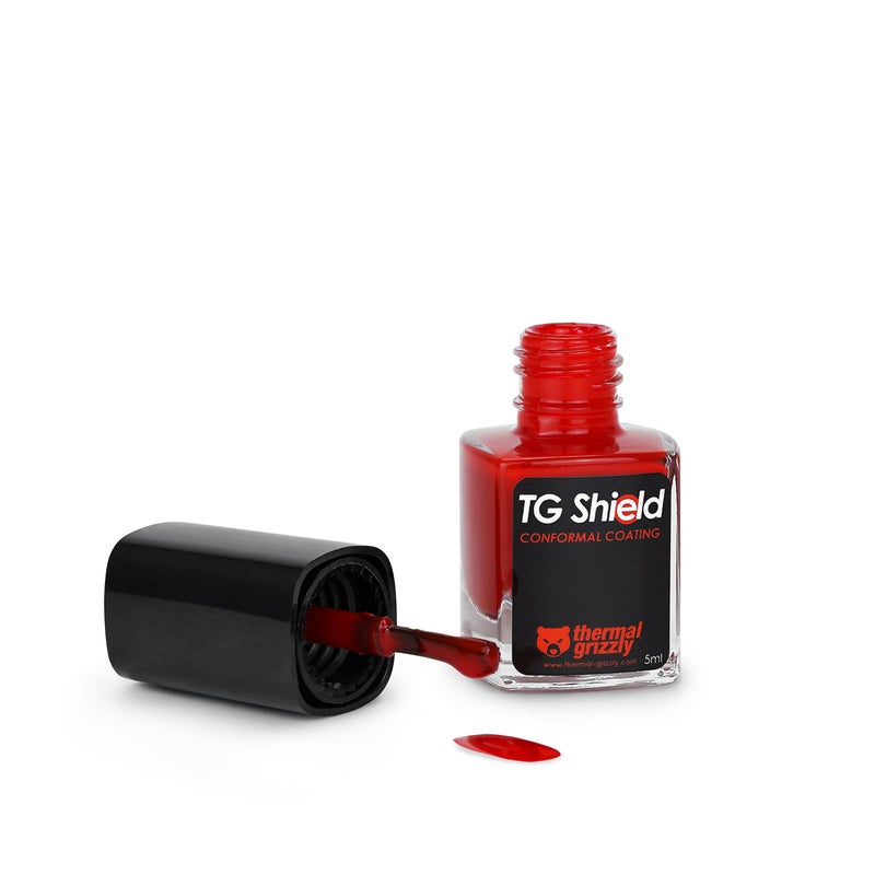 Thermal Grizzly - TG Shield (5ml red) - Protects Components From Liquid Thermal Paste and Short Circuits - High Temperature Conformal Coating CPU/GPU/PS4/PS5/Xbox - Image 5