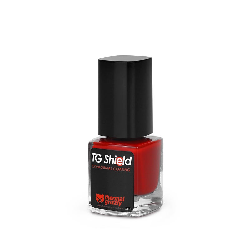Thermal Grizzly - TG Shield (5ml red) - Protects Components From Liquid Thermal Paste and Short Circuits - High Temperature Conformal Coating CPU/GPU/PS4/PS5/Xbox - Image 1