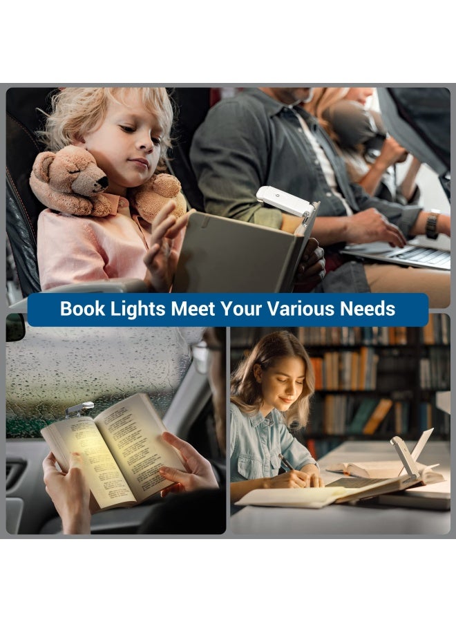 DEWENWILS Book Reading Light Rechargeable Booklight for Reading at Night Clip on LED Book for Kids Bookworms Blue Light Blocking 4 Brightness Adjustable for Eye Care White - Image 5