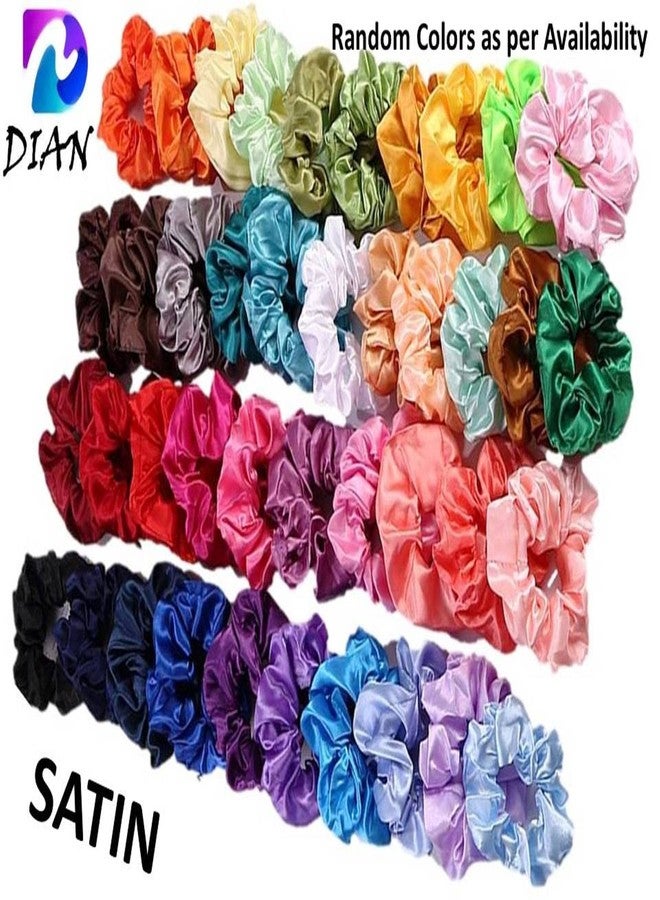 DIAN Multicolor Pack of 24 in Satin Solid, Velvet Fabric & Printed Hair Ponytail Holder, Hair Tie, Hair Bow, Hair Bands, Hair Scrunchies for Women, Girl and Teens - Image 2