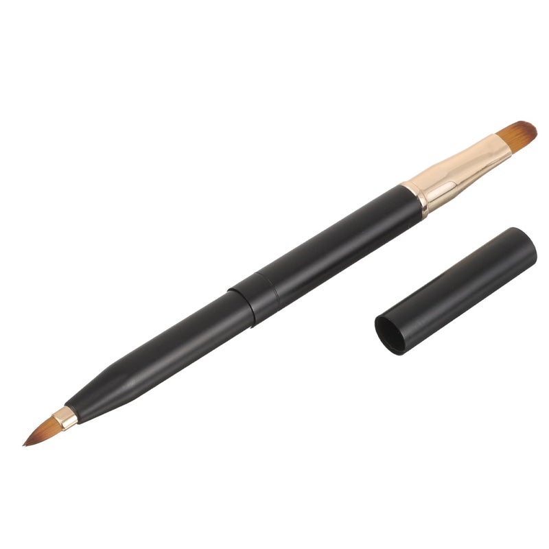 Garneck Double-end Lip Brush and Concealer Wand, Retractable Metal Makeup Brush for Women, Portable Black-gold Lipstick Applicator with Dual Tips for Precise Lip and Eye Cream Application - Image 1