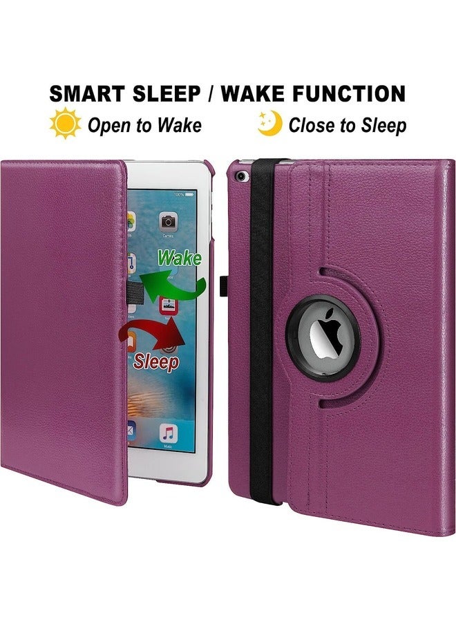 ELTRAZONE 360 Degree Rotating Case Cover for iPad 9.7 (2018/2017), iPad Air 2, iPad Air - Auto Sleep/Wake - Purple - Image 3