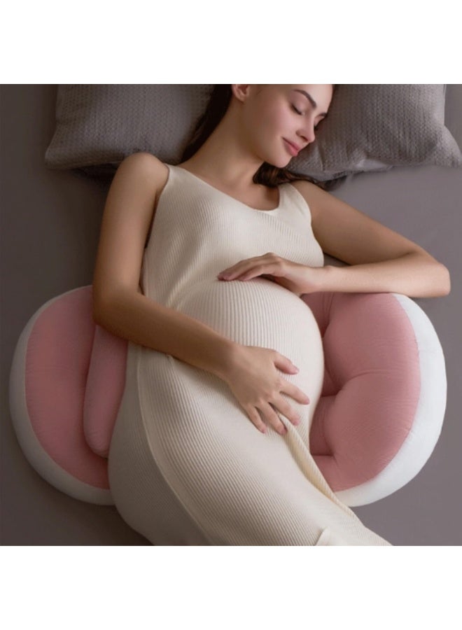 كيلا وسادة حمل للنوم، وسادة حمل محمولة للنساء الحوامل، وسادة إسفينية للحمل، دعم مزدوج الجوانب لتخفيف آلام الظهر والبطن والساق، مائلة بزاوية 30 درجة، هدايا للنساء الحوامل، لون وردي - Image 1