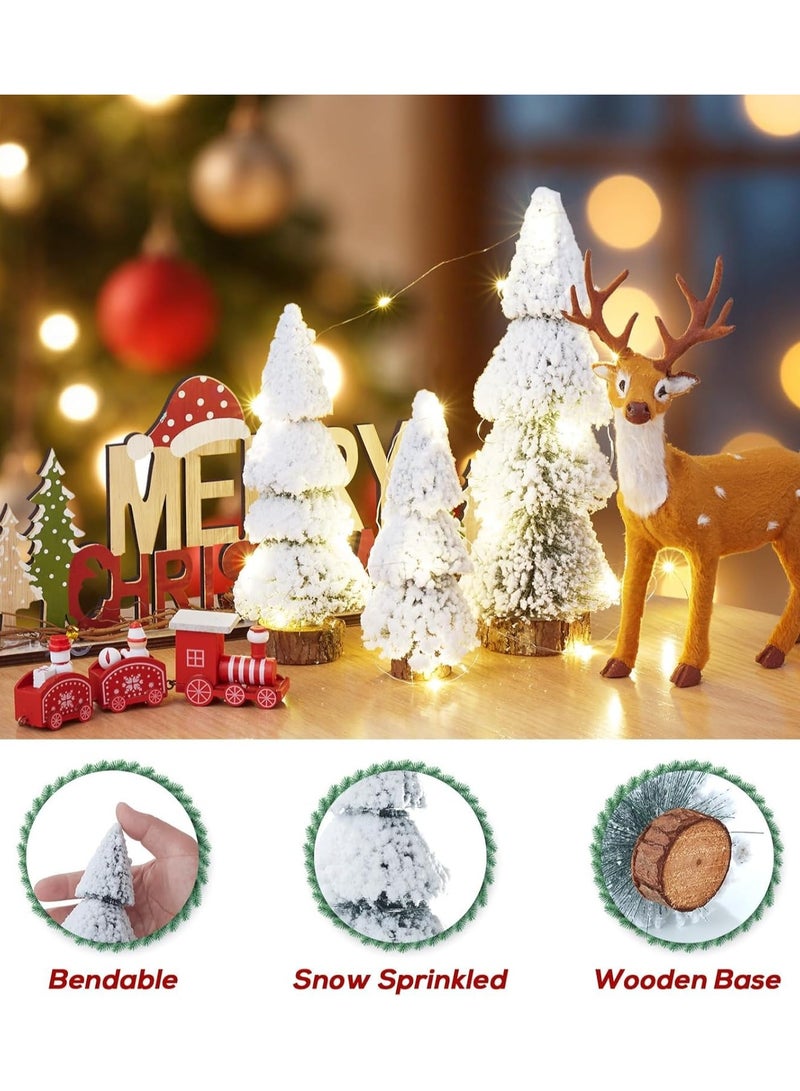 TAPIT Mini Small Christmas Tree Holiday Trees Christmas Desktop Decorations 4 Pcs Artificial Table Desktop Artificial Snow Christmas Tree Miniature Xmas Tree for Home Holiday Party Decorations (White) - Image 4