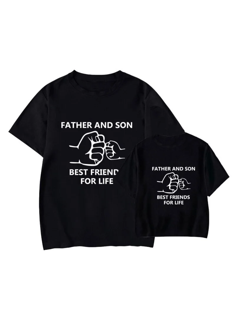 Matching Family Outfits Father and Son Best Friends for Life Printed T-Shirt – Casual Matching Tee for Men and Boys – Soft Cotton Family Outfit – Gift for Father’s Day or Birthday